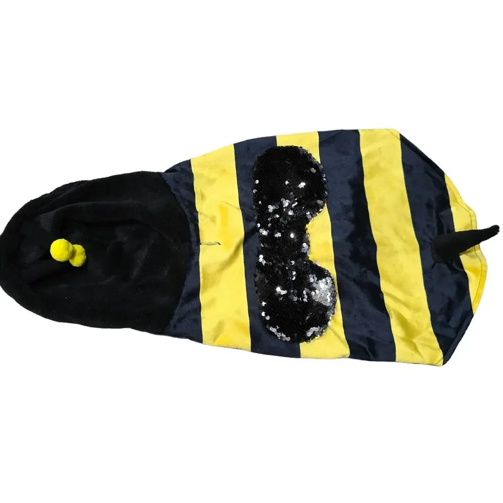 Vibrant Life Yellow & Black Hooded Bumble Bee Halloween Pet Dog Costume Dress Up